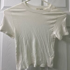 Live to be spoiled white cropped tee